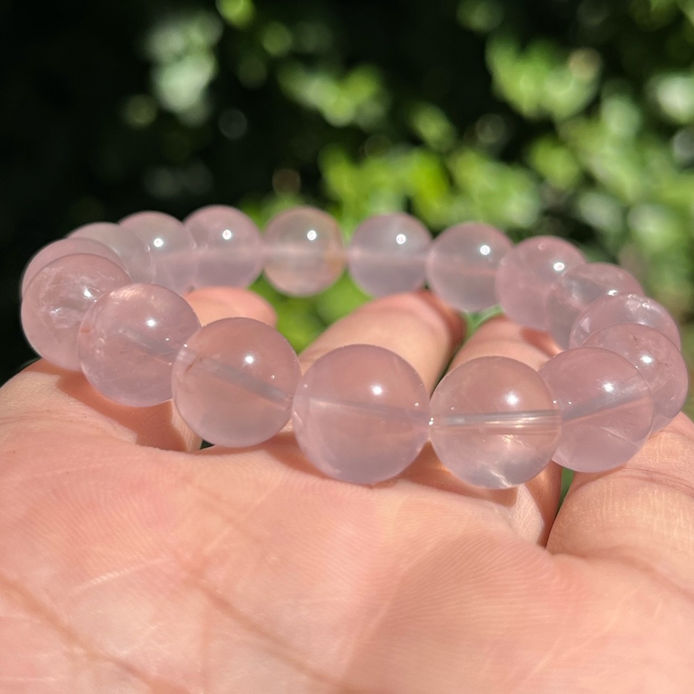 12mm stretchable rose quartz bracelet‎